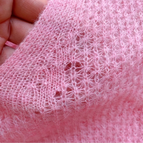 🌸 MANGO (MNG) BABY PINK WOOL BLEND CROPPED KNIT SWEATER! - Picture 10 of 12